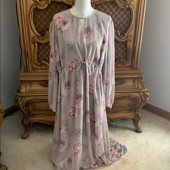 long sleeve maxi dress size 18